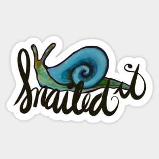 Snailed It Funny Blue Snail Sticker